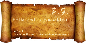 Prikosovits Fausztina névjegykártya